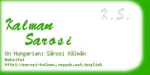 kalman sarosi business card